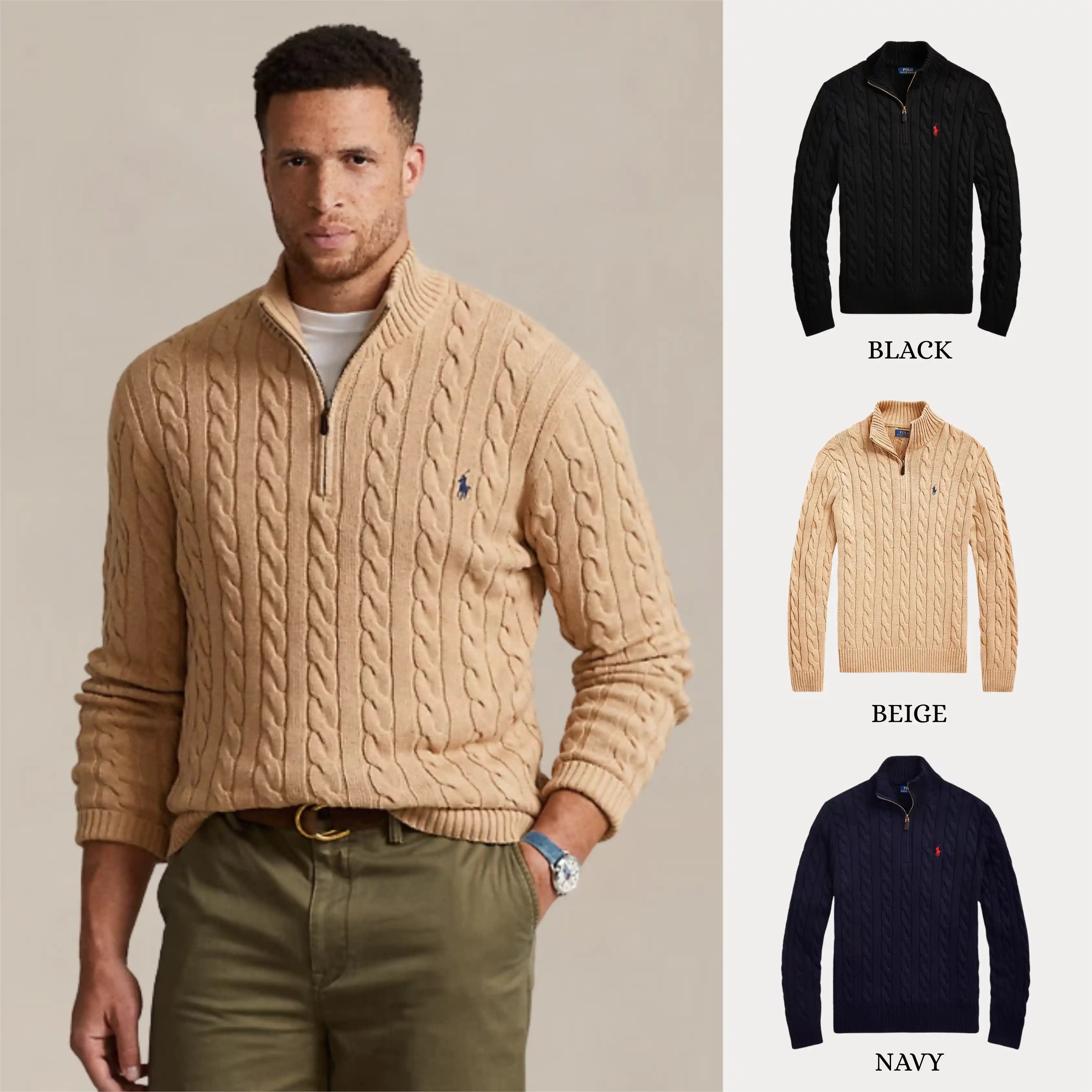 BUY 1, GET 3 – RALPH LAUREN CABLE KNIT ZIP SWEATER SET